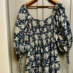 Indian Blockprint Cotton Boho Midi dress